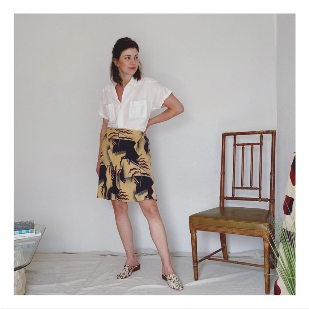 Vintage deco style silk skirt